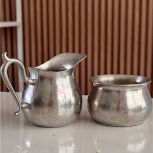 Silver coated Creamer and Sugar Bowl Set